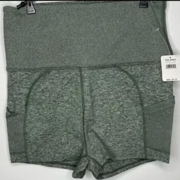 Free People Movement Ultra-High Rise Off Beat Shorts Olive Green Ash Size Large - Picture 2 of 5